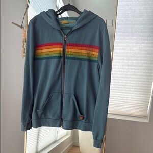 GUC Aviator Nation Teal Five-Stripe Hoodie